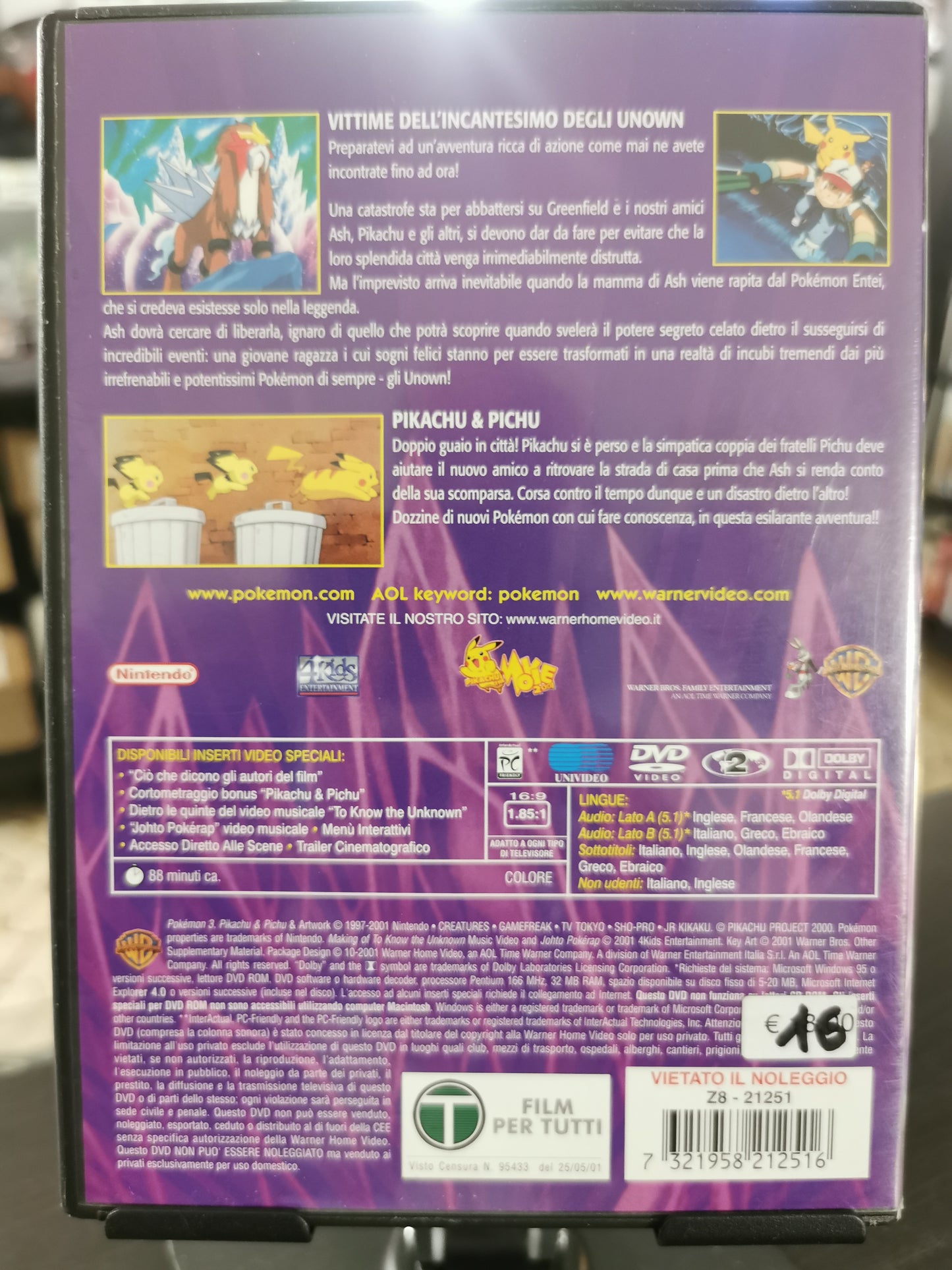 Pokémon 3: L’avventura Arriva Dagli Unown (DVD)