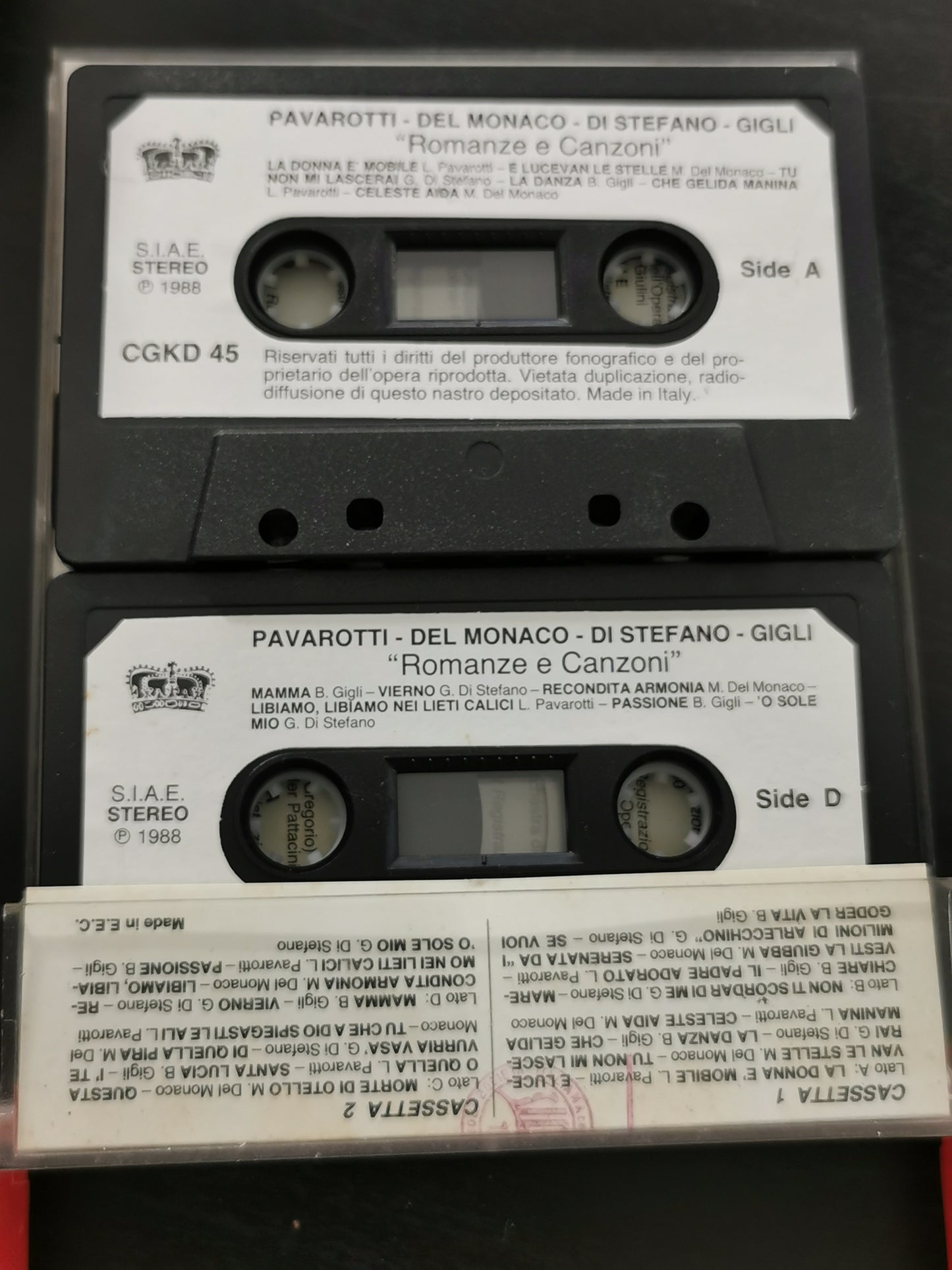 Romanze e Canzoni – Pavarotti, Del Monaco, Di Stefano, Gigli (Musicassetta)