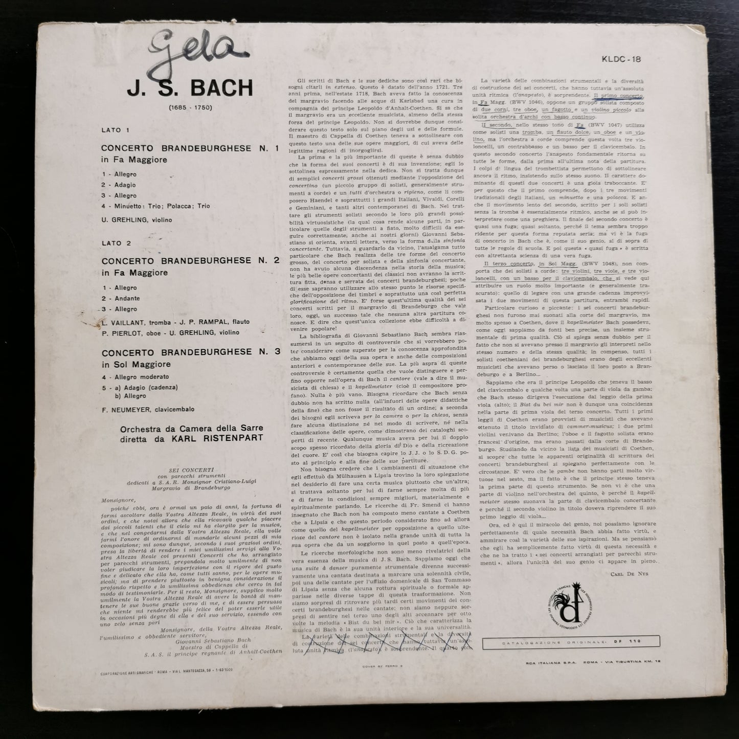 J.S. Bach – Concerti Brandeburghesi N. 1, N. 2, N. 3 (LP)