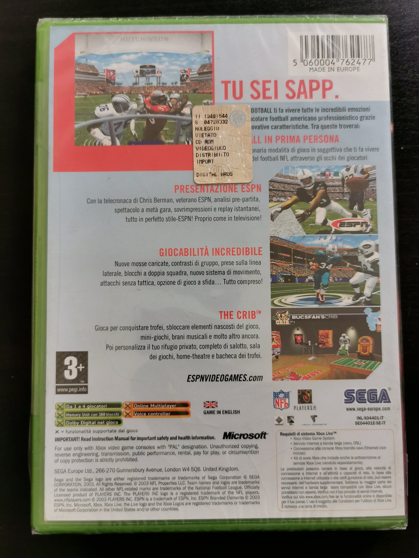 ESPN NFL Football (Xbox) *Nuovo