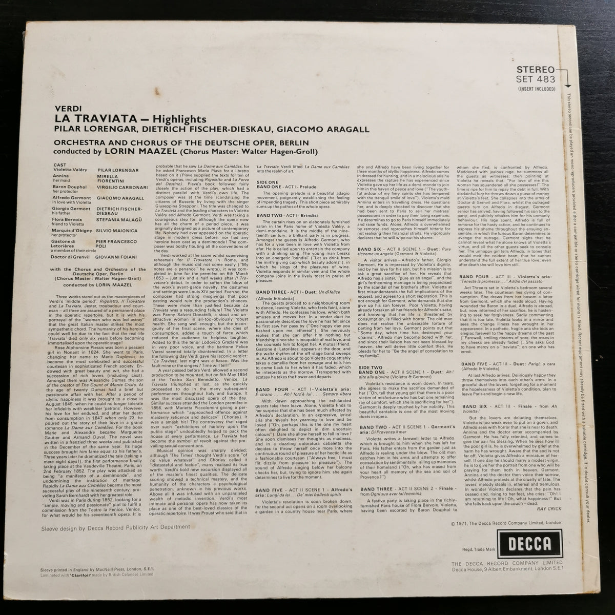 Verdi – La Traviata Highlights (LP)