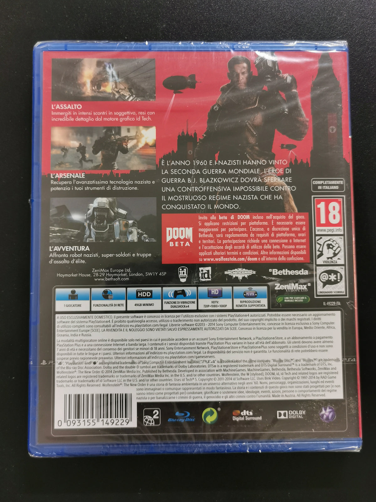 Wolfenstein: The New Order (PS4) *Nuovo