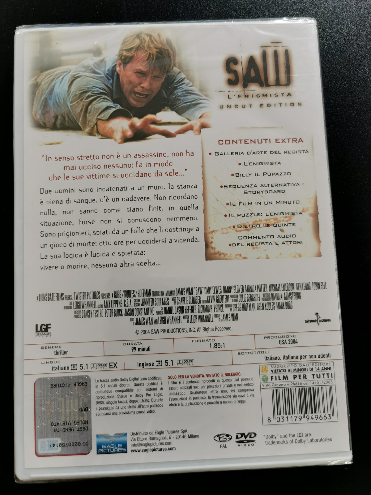 Saw – L’Enigmista: Uncut Edition – Tombstone Collection (DVD) *Nuovo