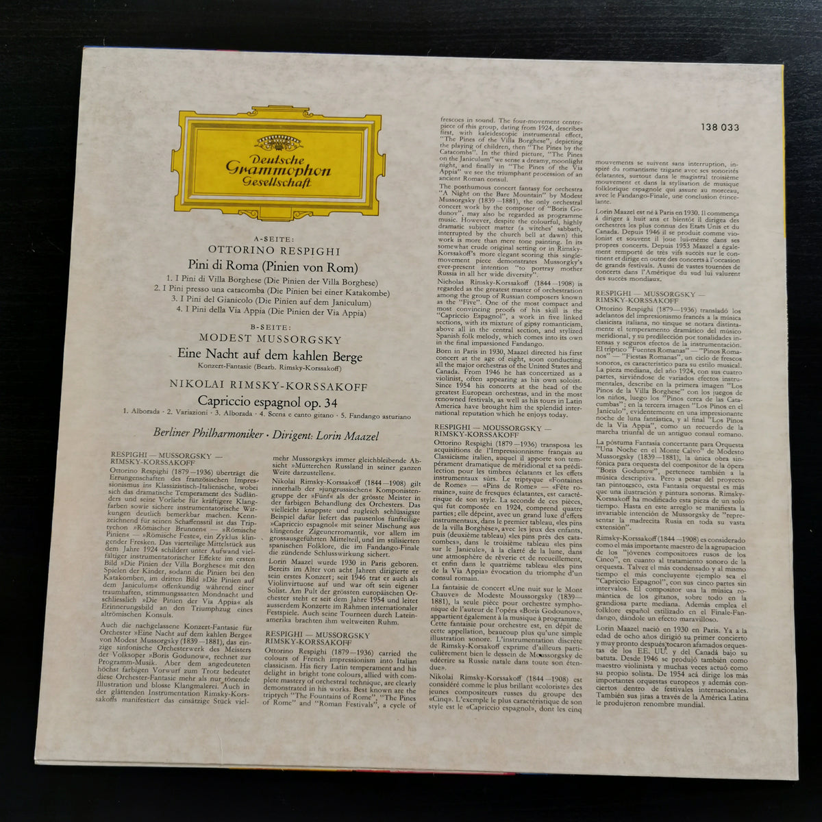 Respighi / Mussorgsky / Rimsky-Korsakoff – Lorin Maazel / Berliner Philharmoniker (LP)