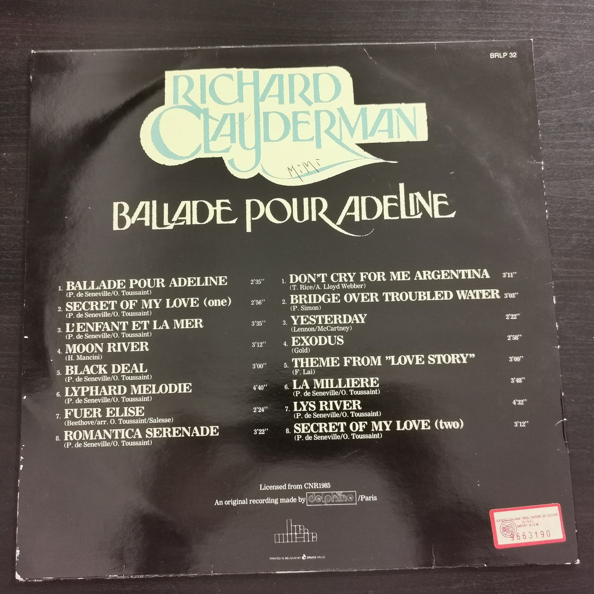 Richard Clayderman – Ballade Pour Adeline (LP)