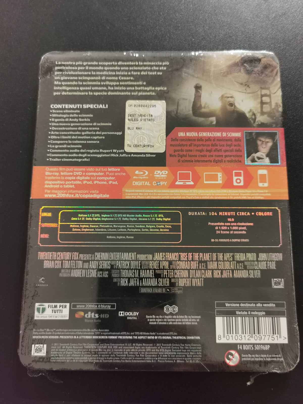 L'Alba del Pianeta delle Scimmie - Blu-ray + DVD + Digital Copy (Blu-ray) *Nuovo