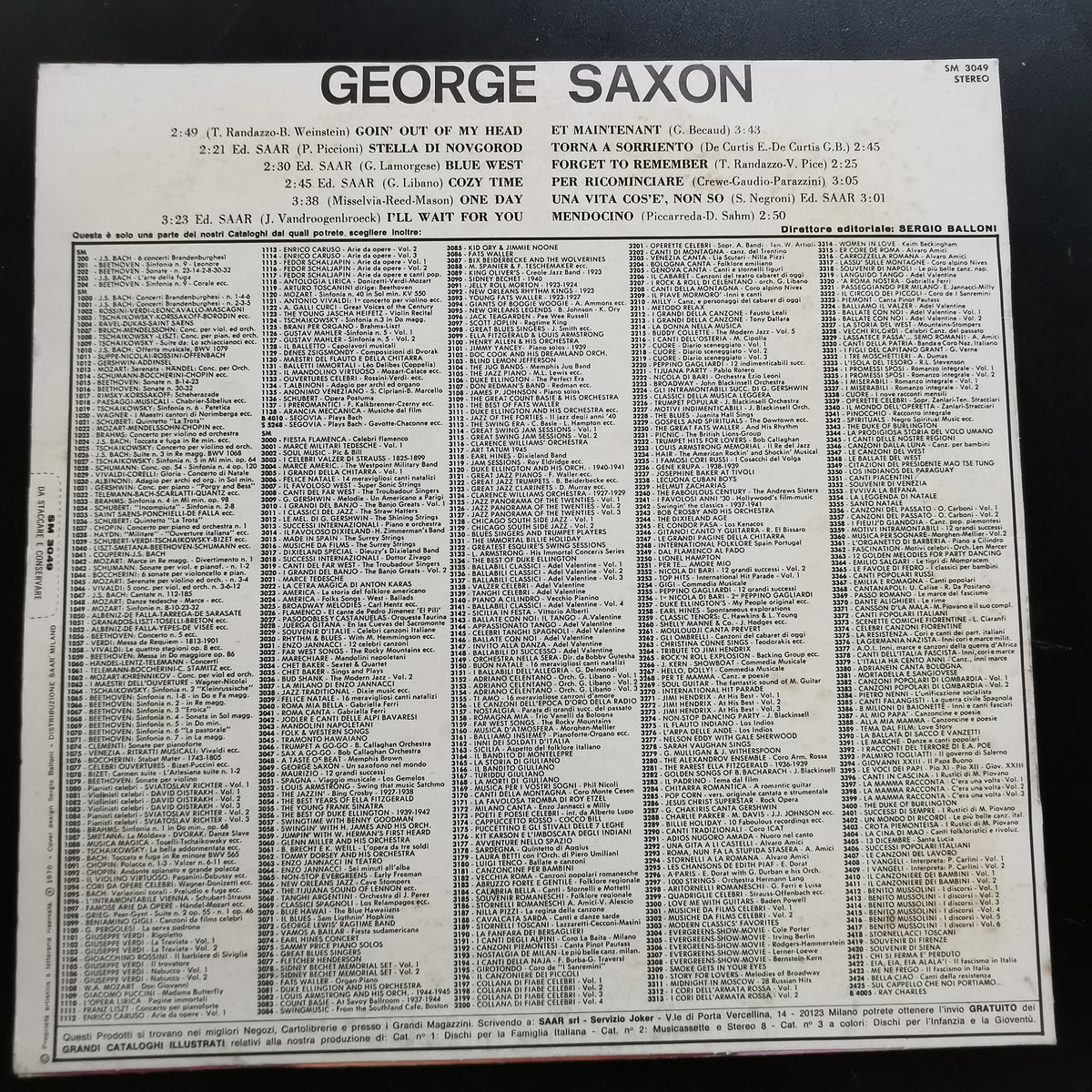 George Saxon – Un saxofono nel mondo (LP)