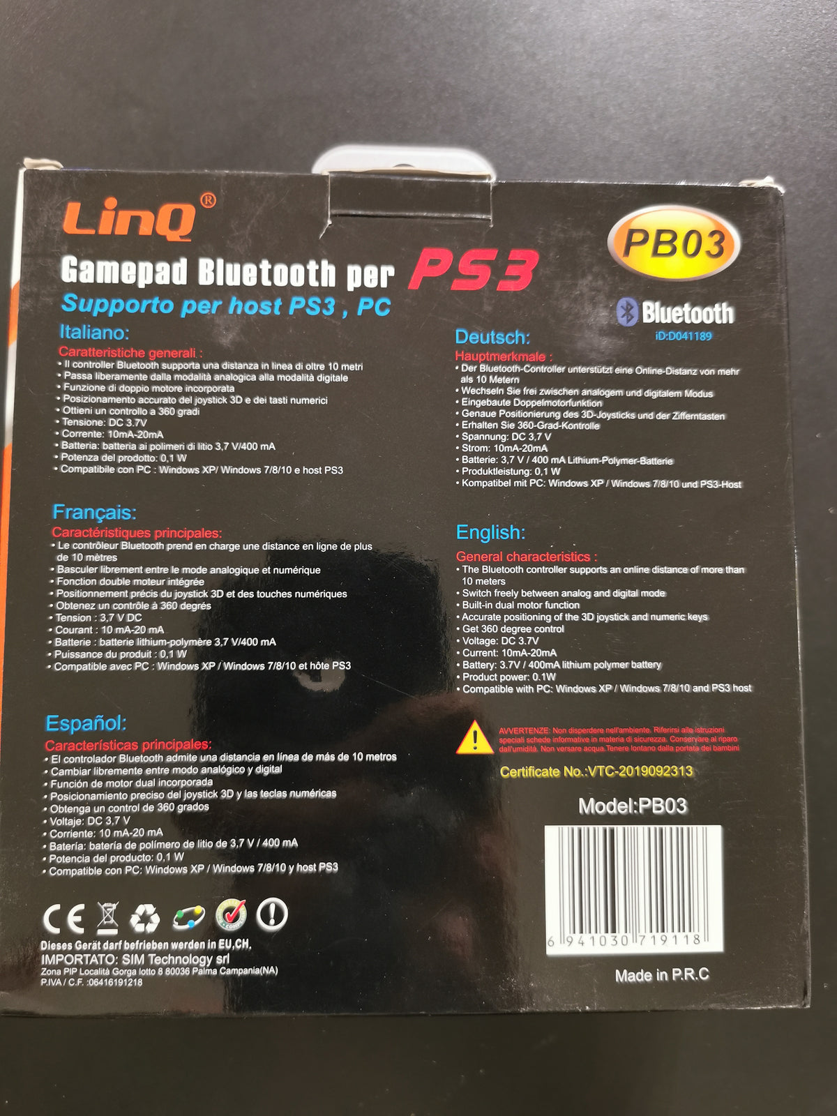 LinQ PB03 Gamepad Bluetooth (PS3)