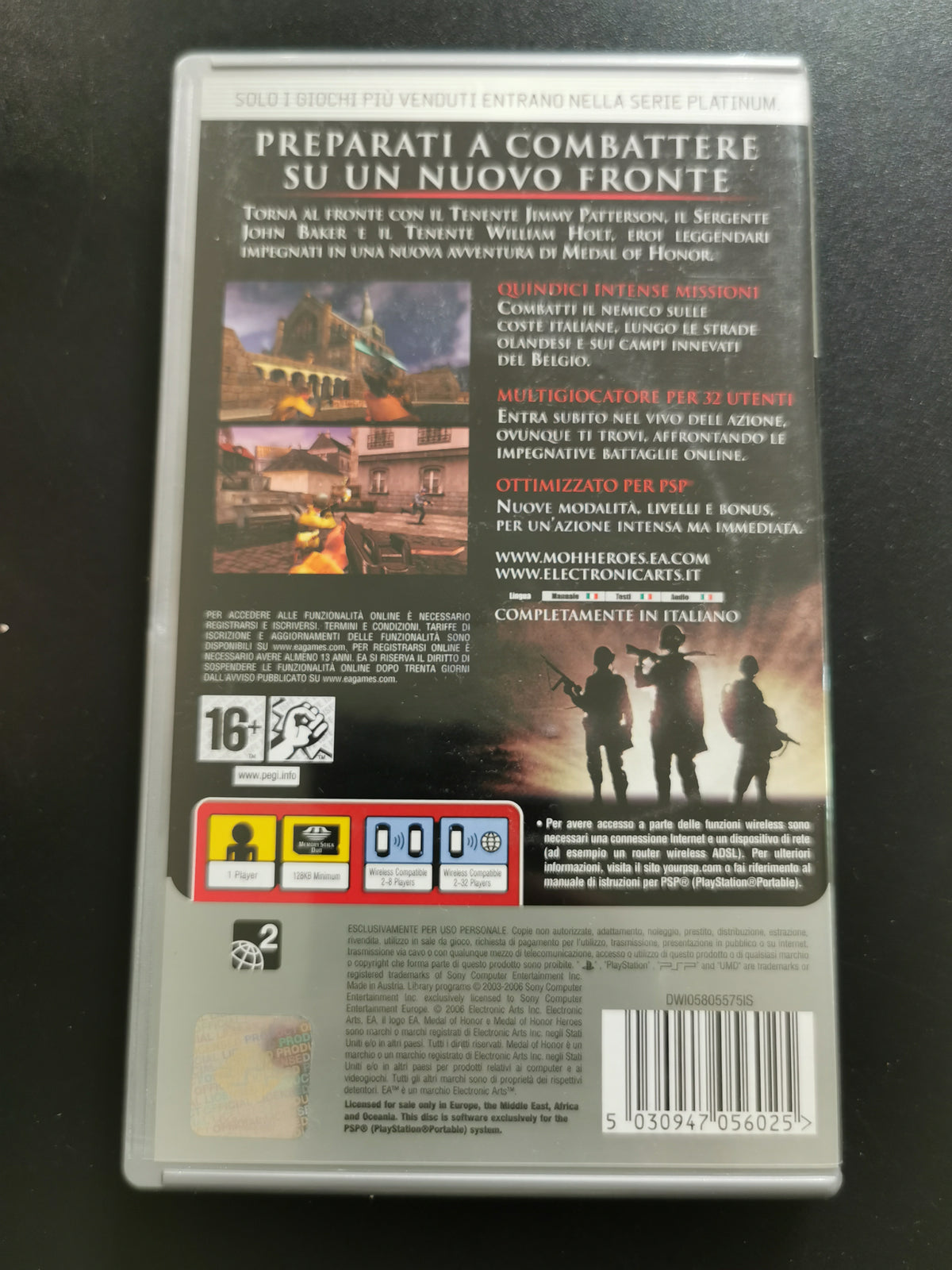 Medal of Honor: Heroes - Platinum (PSP)