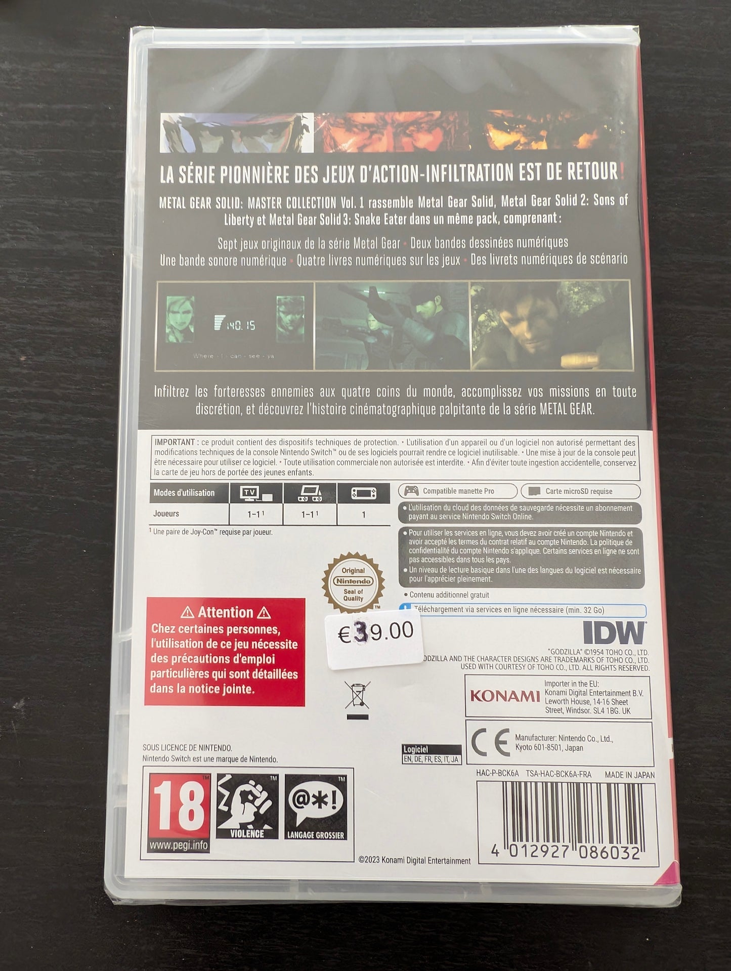 Metal Gear Solid Master Collection Vol. 1 (Switch) *NUOVO