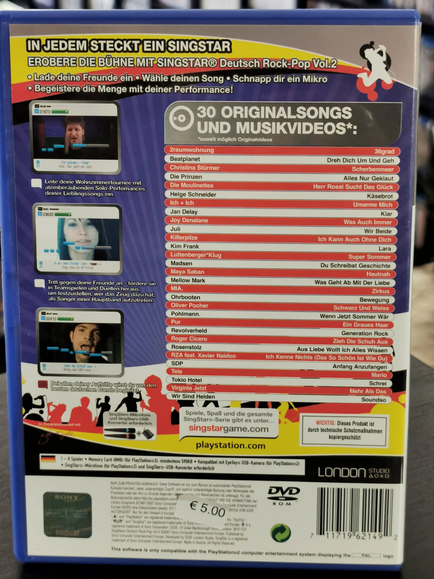 SingStar Deutsch Rock-Pop Vol. 2 (PS2)