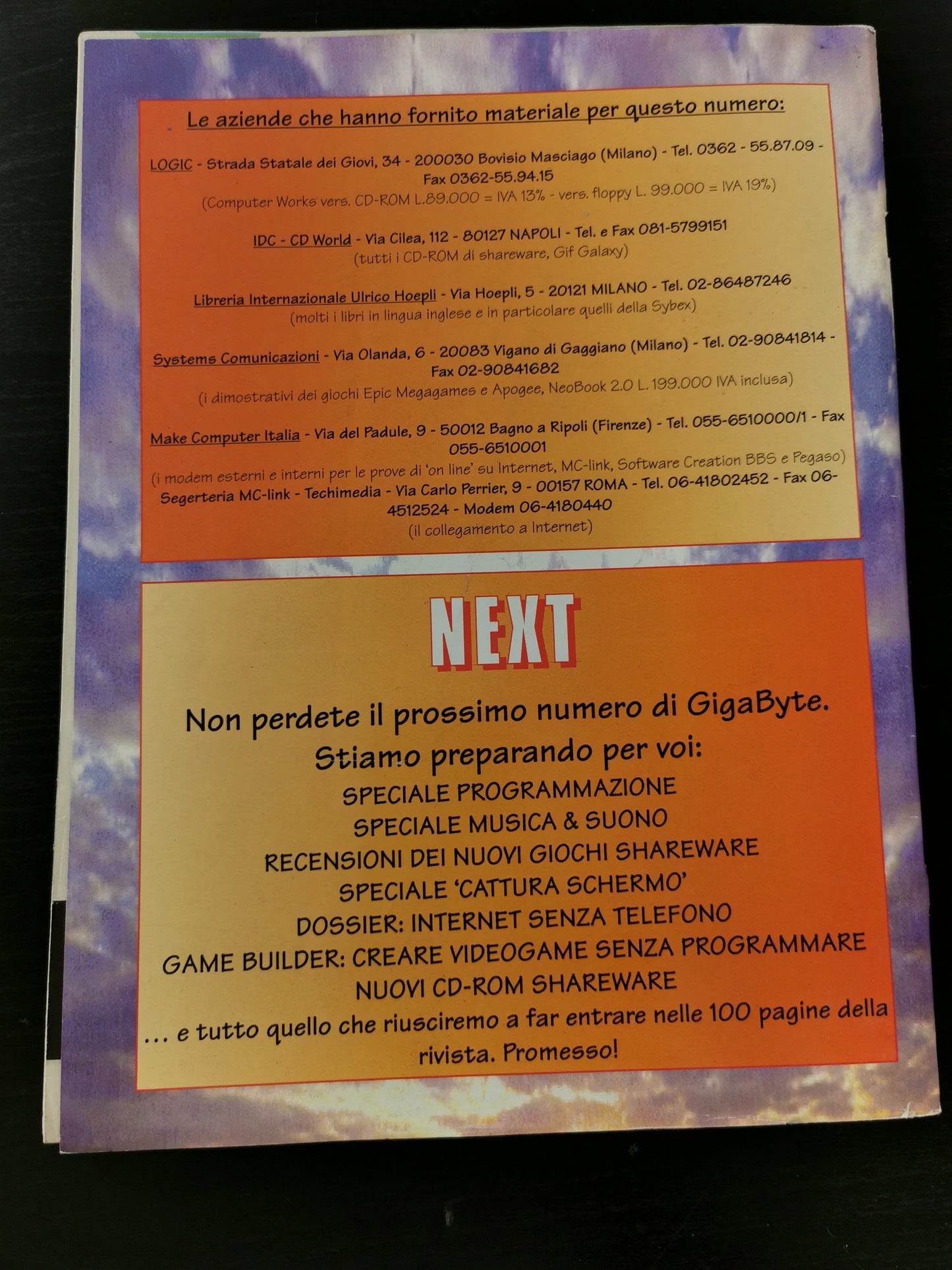 Gigabyte – Telematica & Altro, Vol. 1.01 (Ottobre 1994)