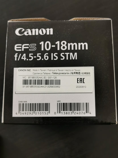 Canon Obiettivo EF-S 10-18 mm f/4.5-5.6 IS STM *Nuovo