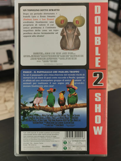 Double show: Un Topolino Sotto Sfratto & Paulie – Il Pappagallo Che Parlava Troppo (VHS)