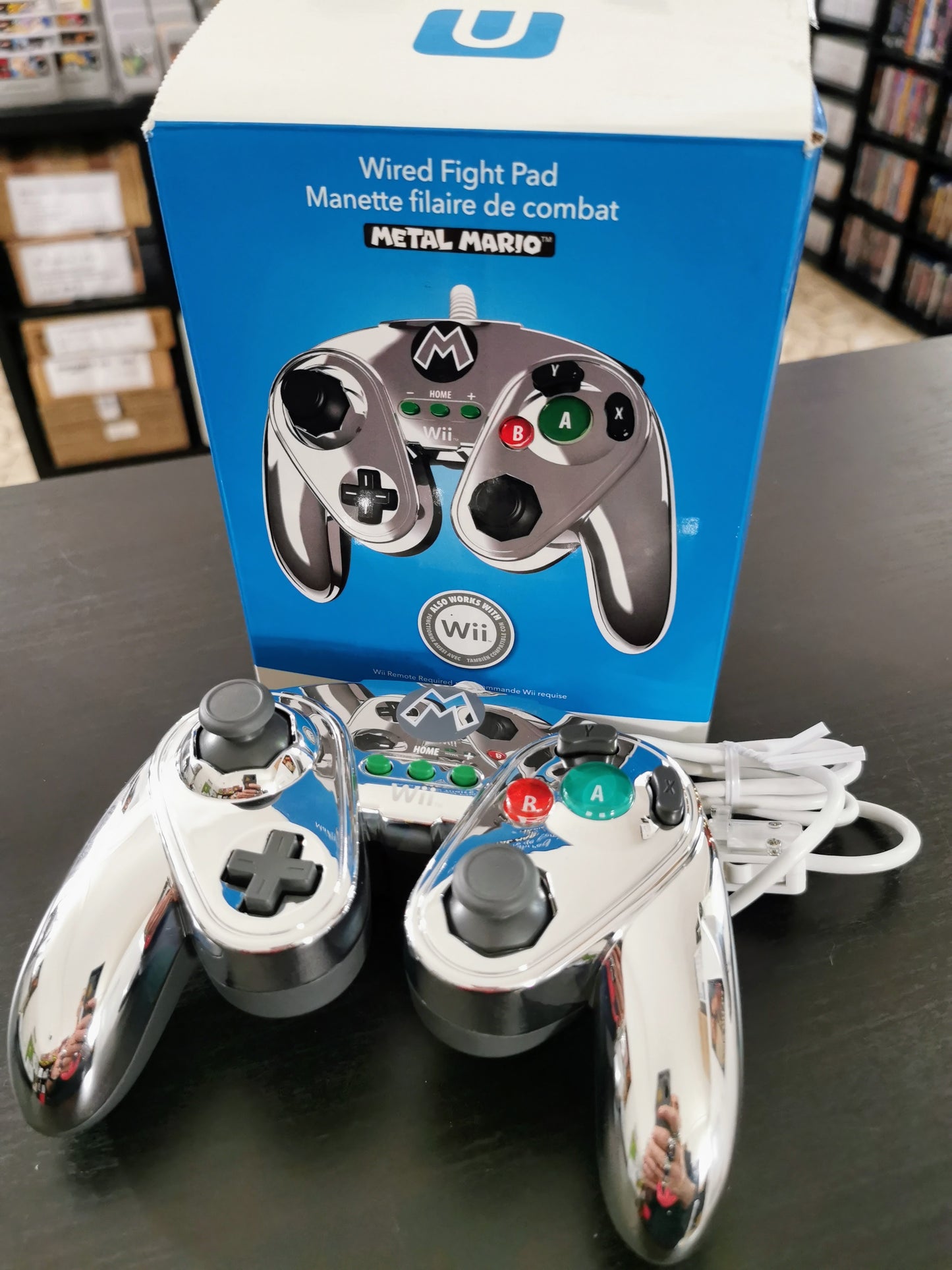Wired Fight Pad Metal Mario per Nintendo Wii / Wii U (Accessori) *Nuovo