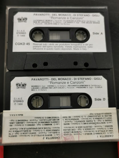 Romanze e Canzoni – Pavarotti, Del Monaco, Di Stefano, Gigli (Musicassetta)