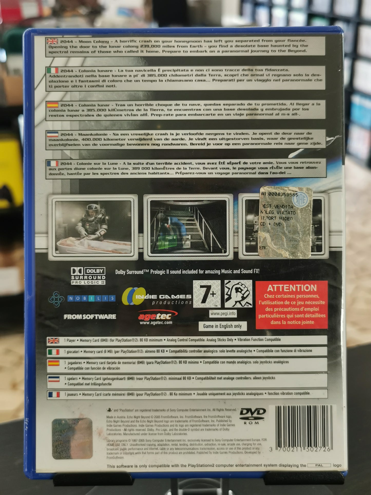 Echo Night: Beyond (PS2) *Cover Difetto
