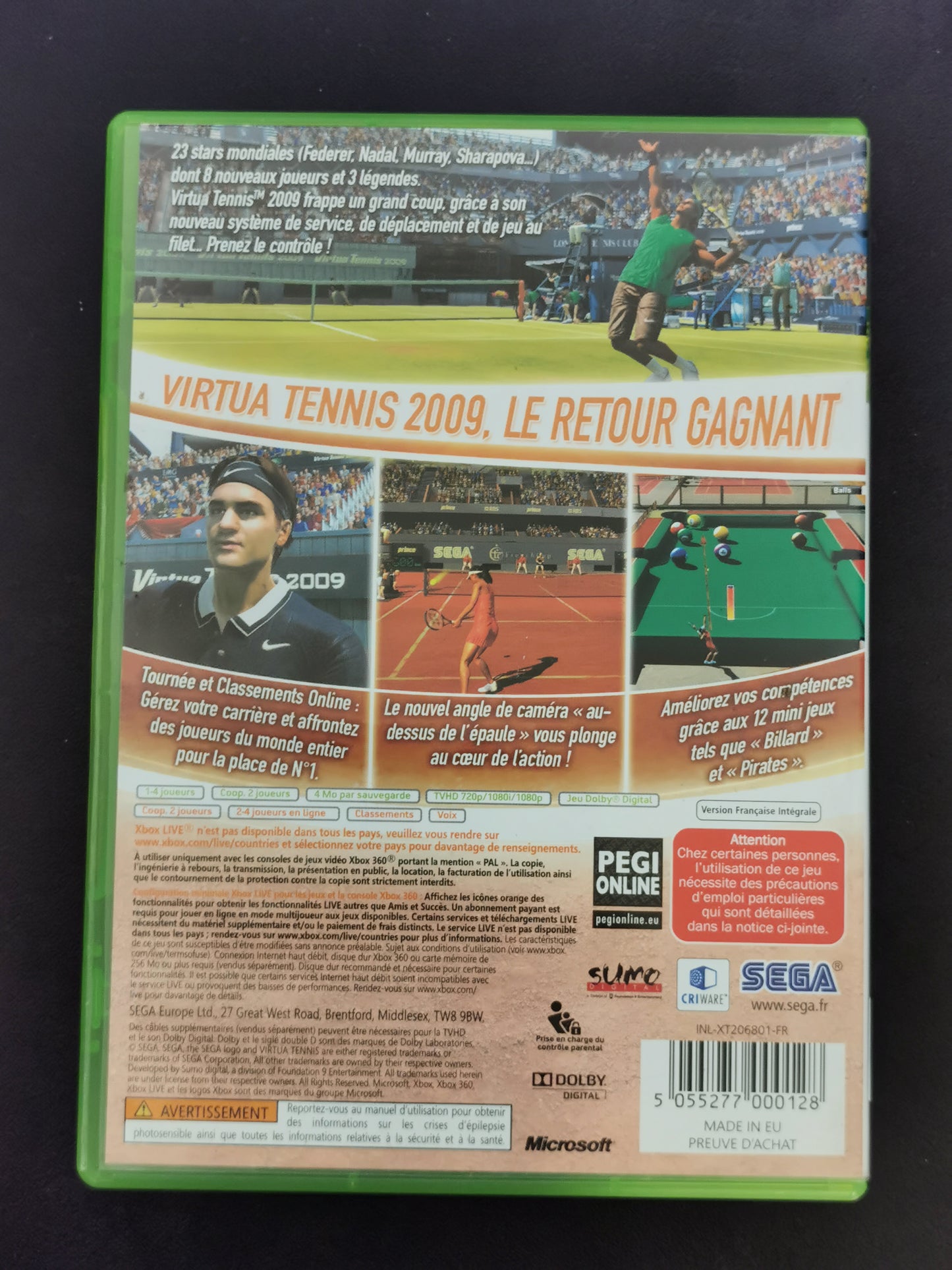 Virtua Tennis 2009 (Xbox 360) - No Manuale