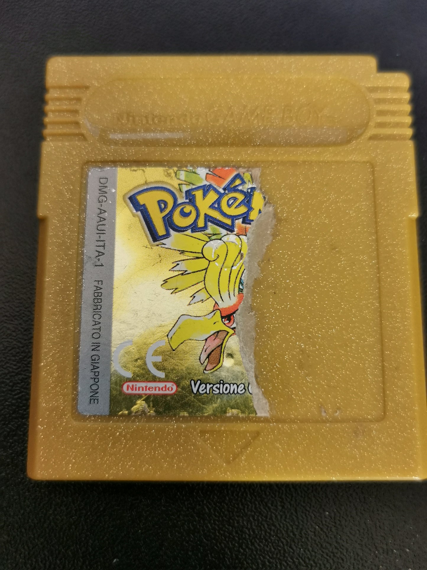 Pokémon Versione Oro (Game Boy) - Etichetta danneggiata