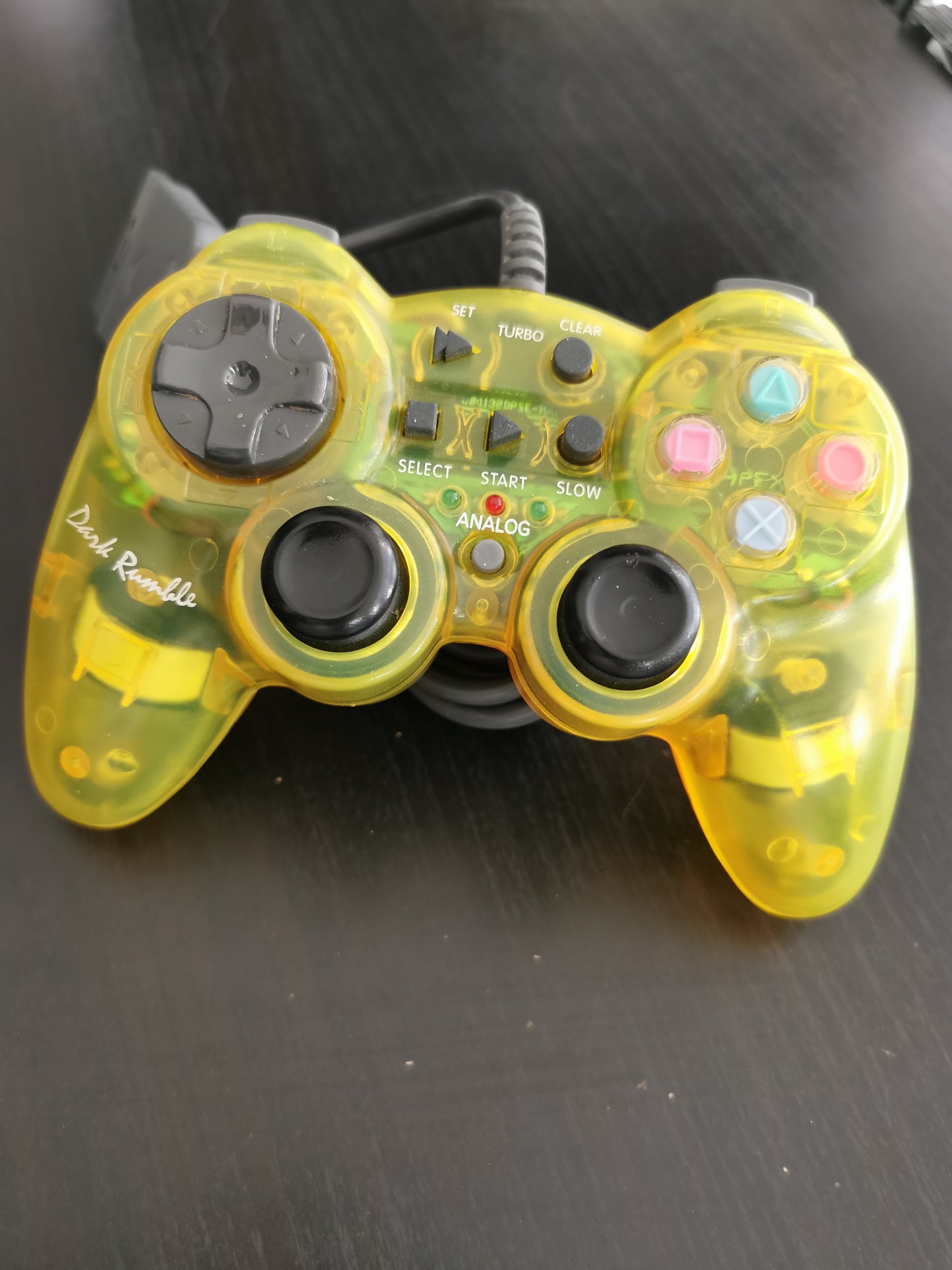 Controller Compatibile PlayStation 2 Turbo, Clear, Slow - Giallo