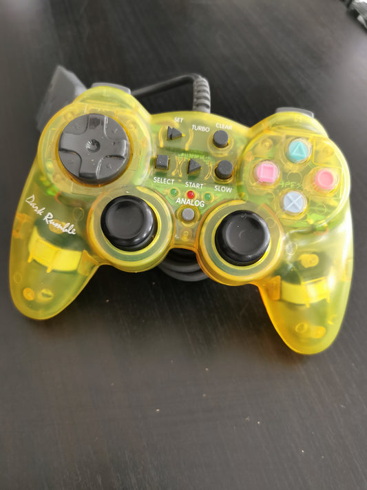 Controller Compatibile PlayStation 2 Turbo, Clear, Slow - Giallo