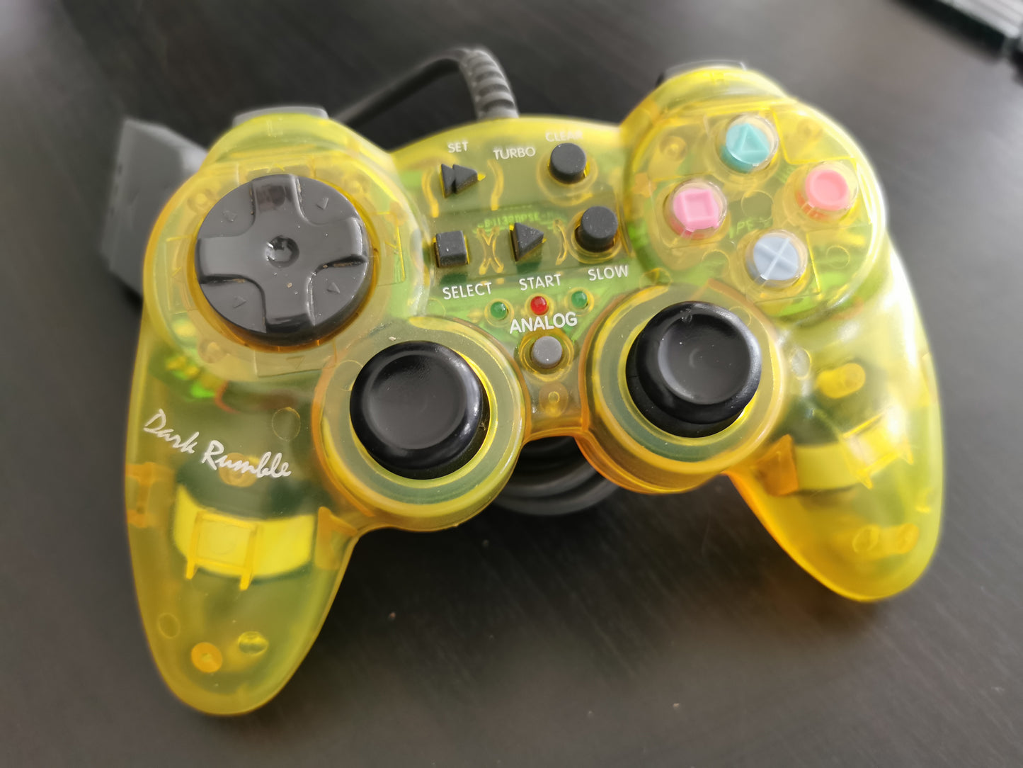 Controller Compatibile PlayStation 2 Turbo, Clear, Slow - Giallo