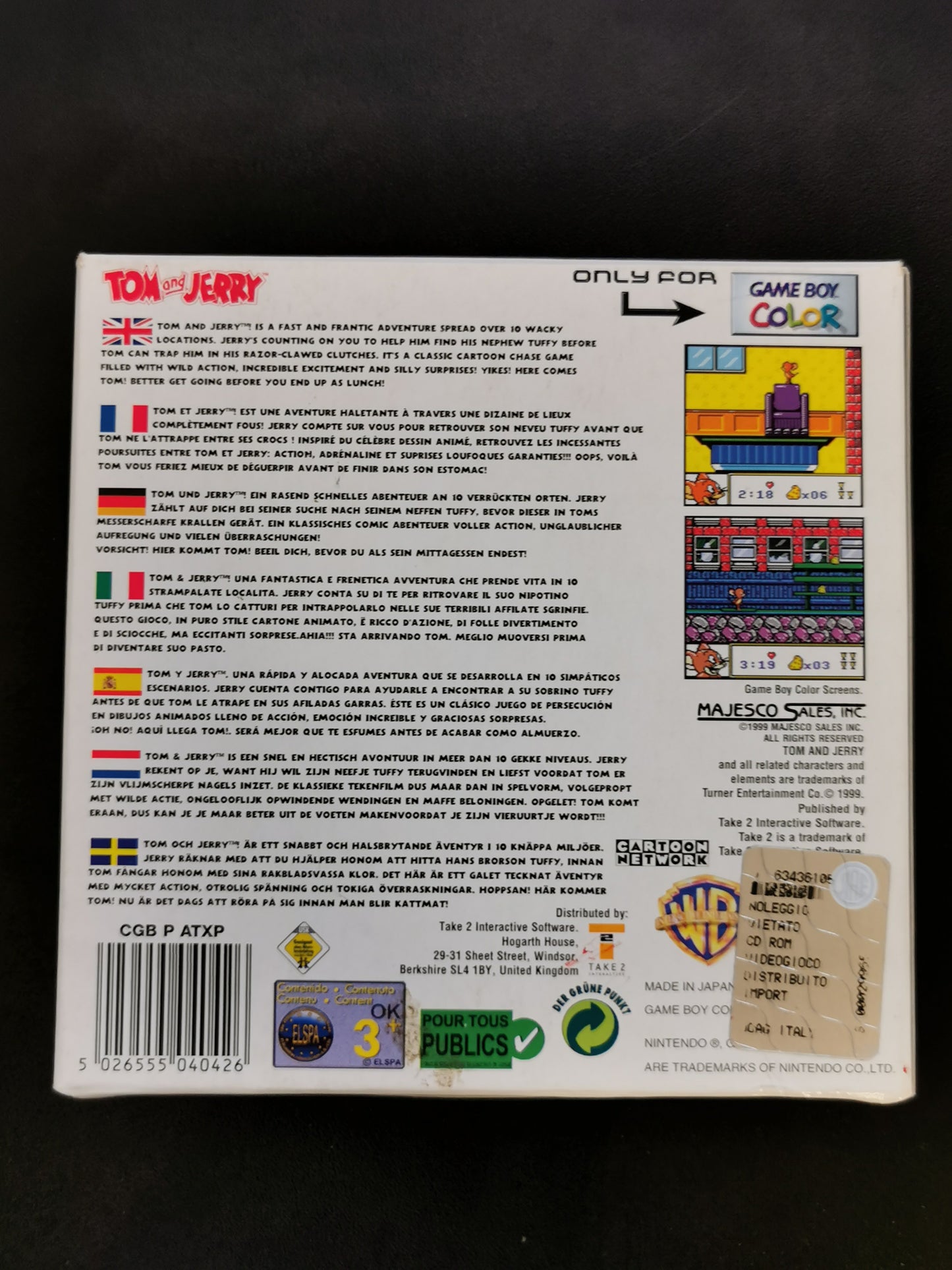 Tom and Jerry (GBC) - No manuale
