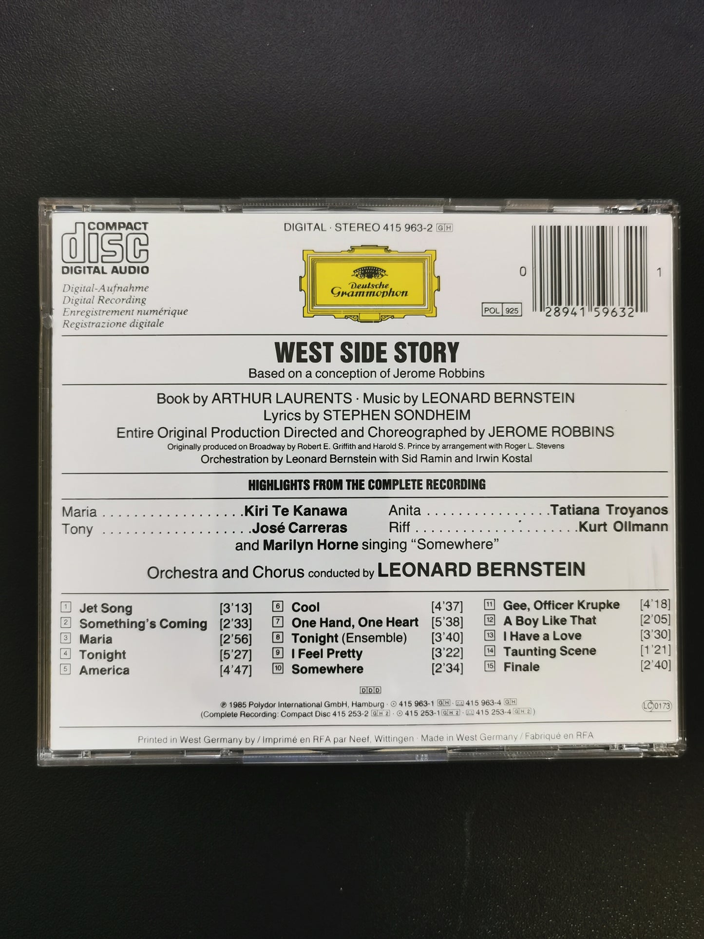 Leonard Bernstein Conducts West Side Story - Highlights (CD Audio)