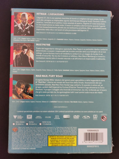 Video Games Collection: Hitman - L’assassino / Max Payne / Mad Max: Fury Road (3 DVD) *Nuovo