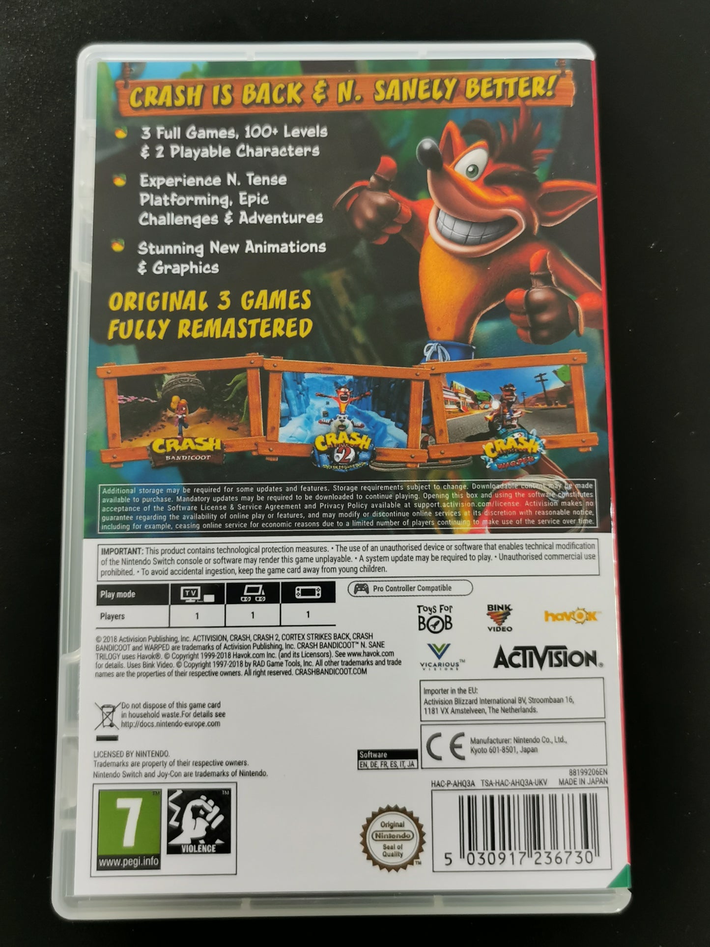 Crash Bandicoot N. Sane Trilogy (Switch)