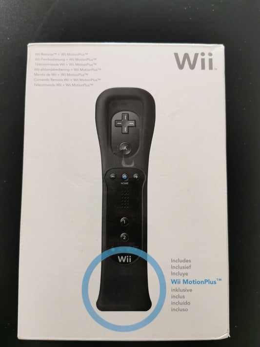 Telecomando Wii nero con Wii MotionPlus (Accessori)