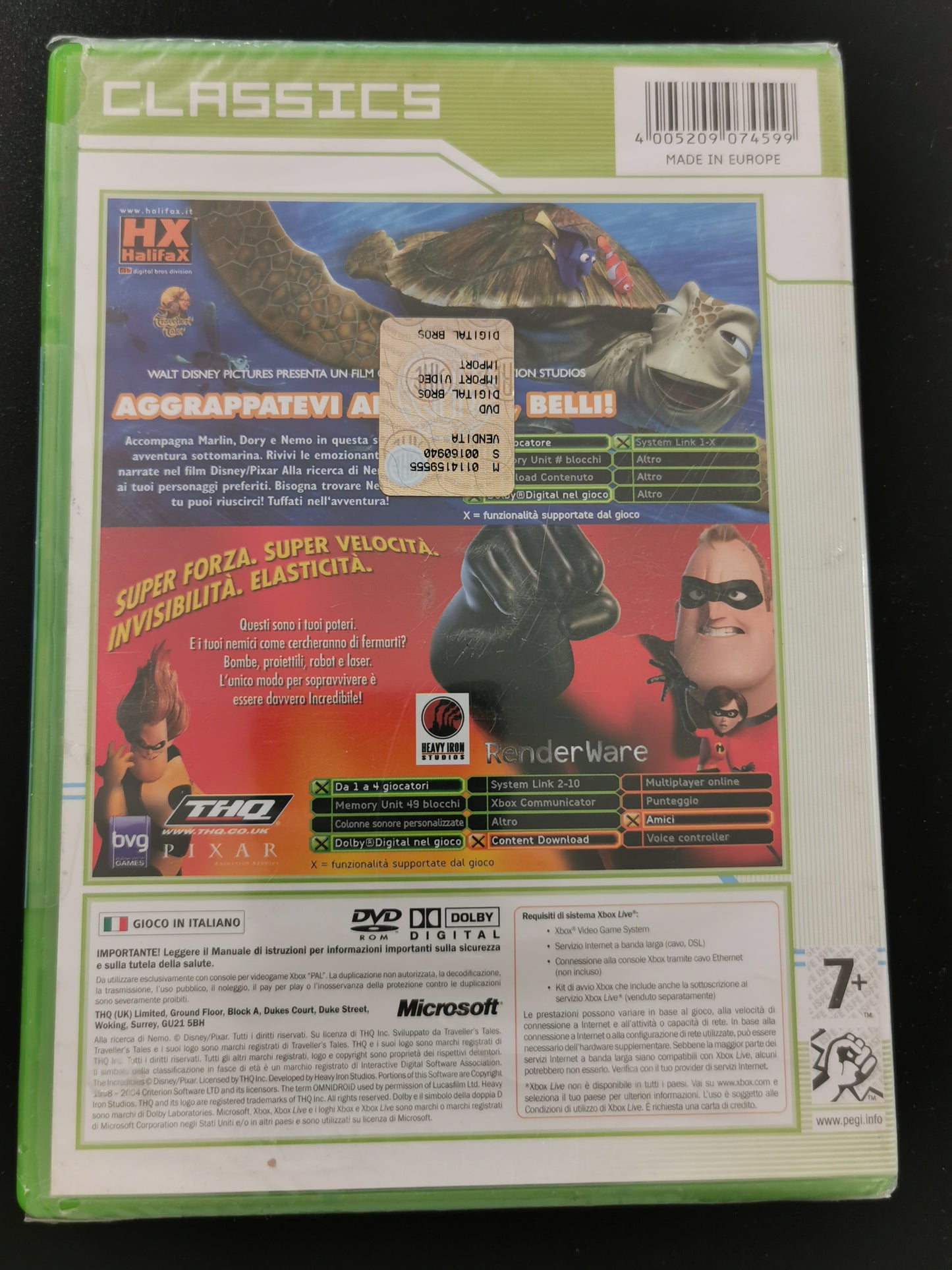 Disney/Pixar Alla ricerca di Nemo + Gli Incredibili (Xbox) - Classics