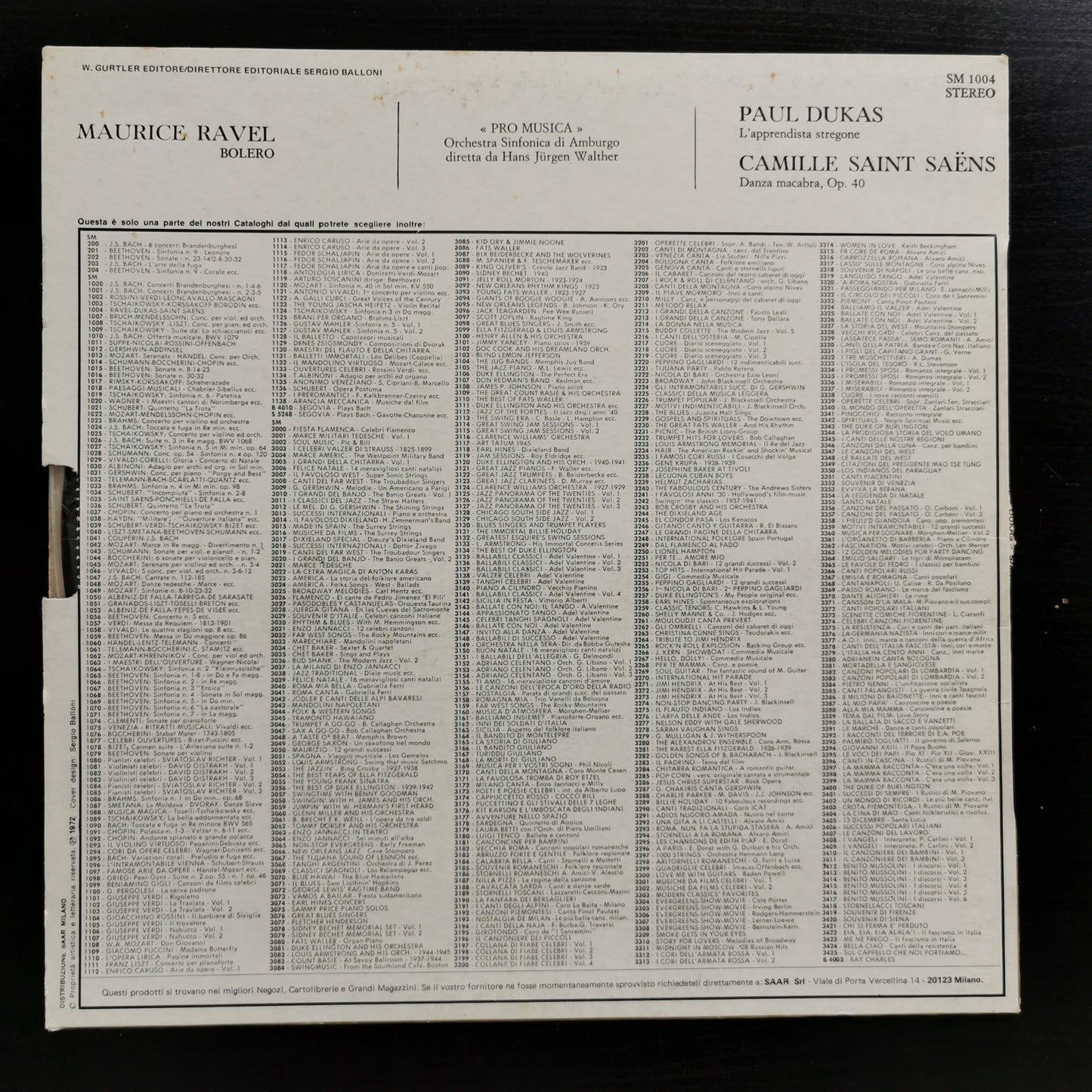 Ravel / Dukas / Saint-Saëns – Bolero / L’apprendista stregone / Danza macabra (LP)
