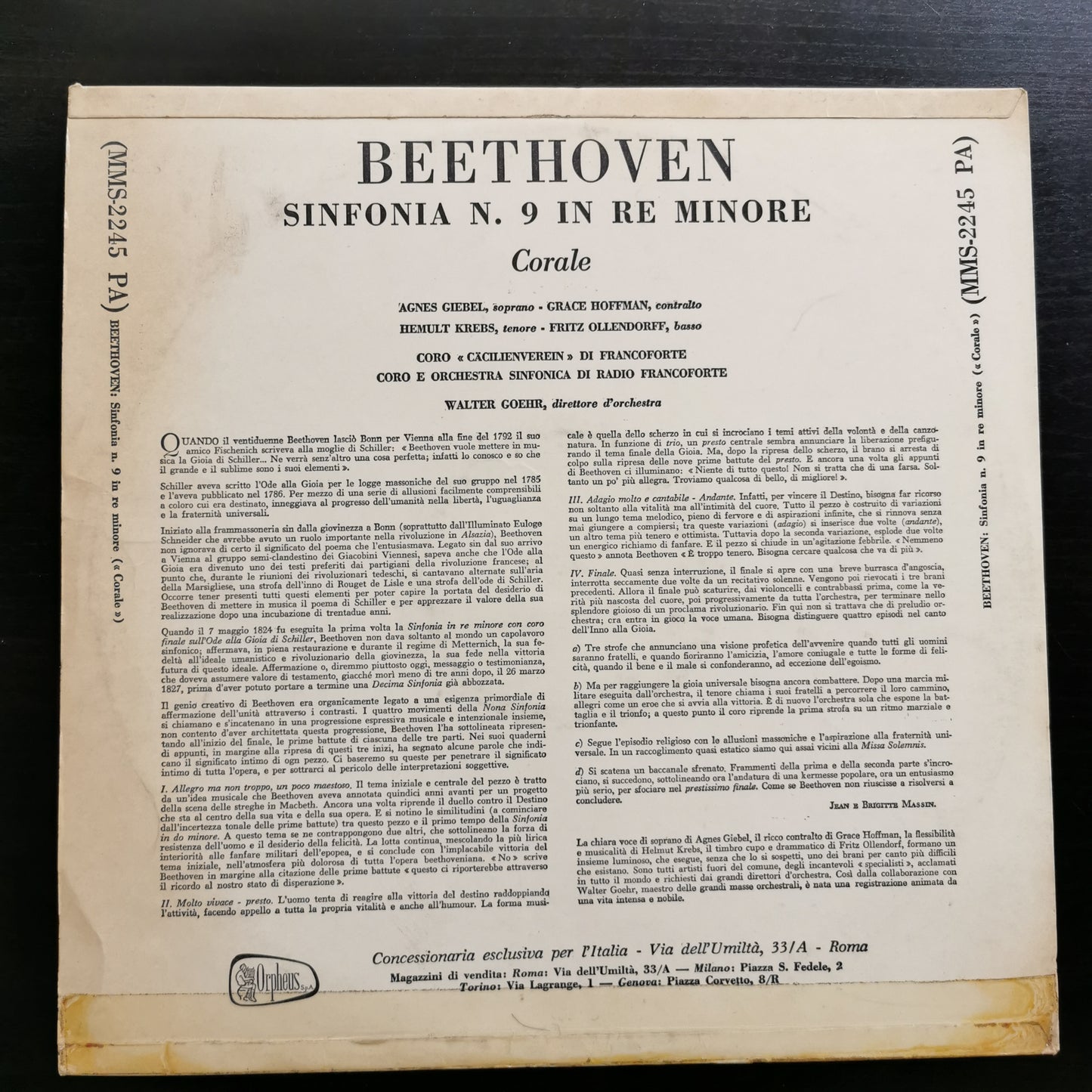 Beethoven – Sinfonia n. 9 in re minore “Corale” (LP)