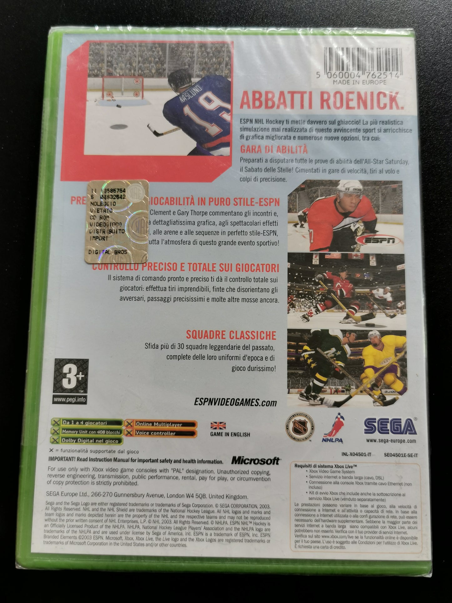 ESPN NHL Hockey (Xbox) *Nuovo