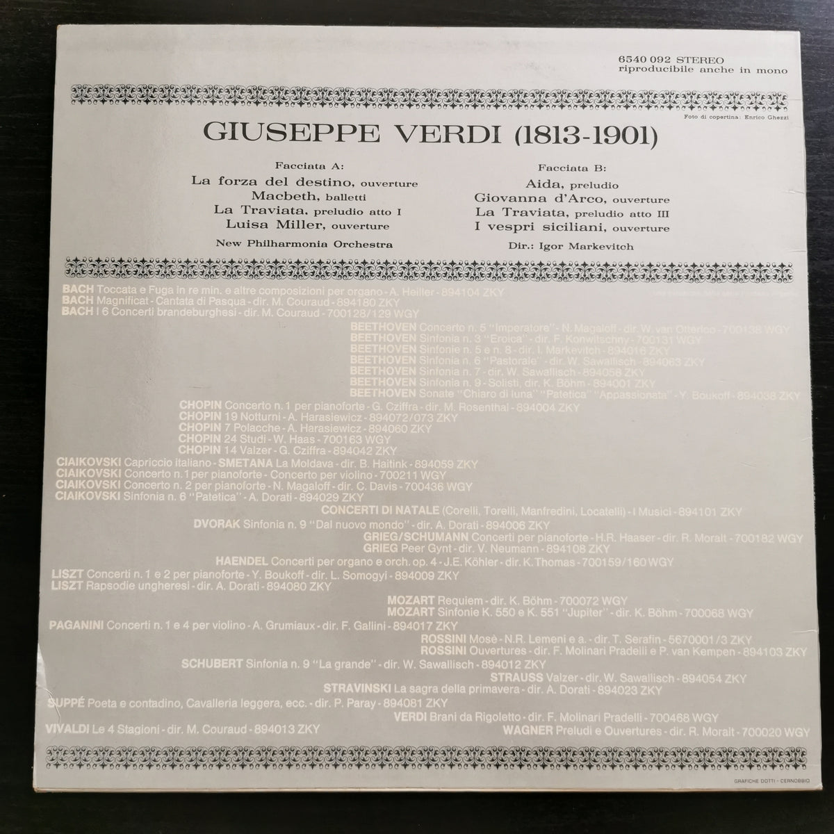 Giuseppe Verdi – Preludi, Ouvertures e Balletti (LP)