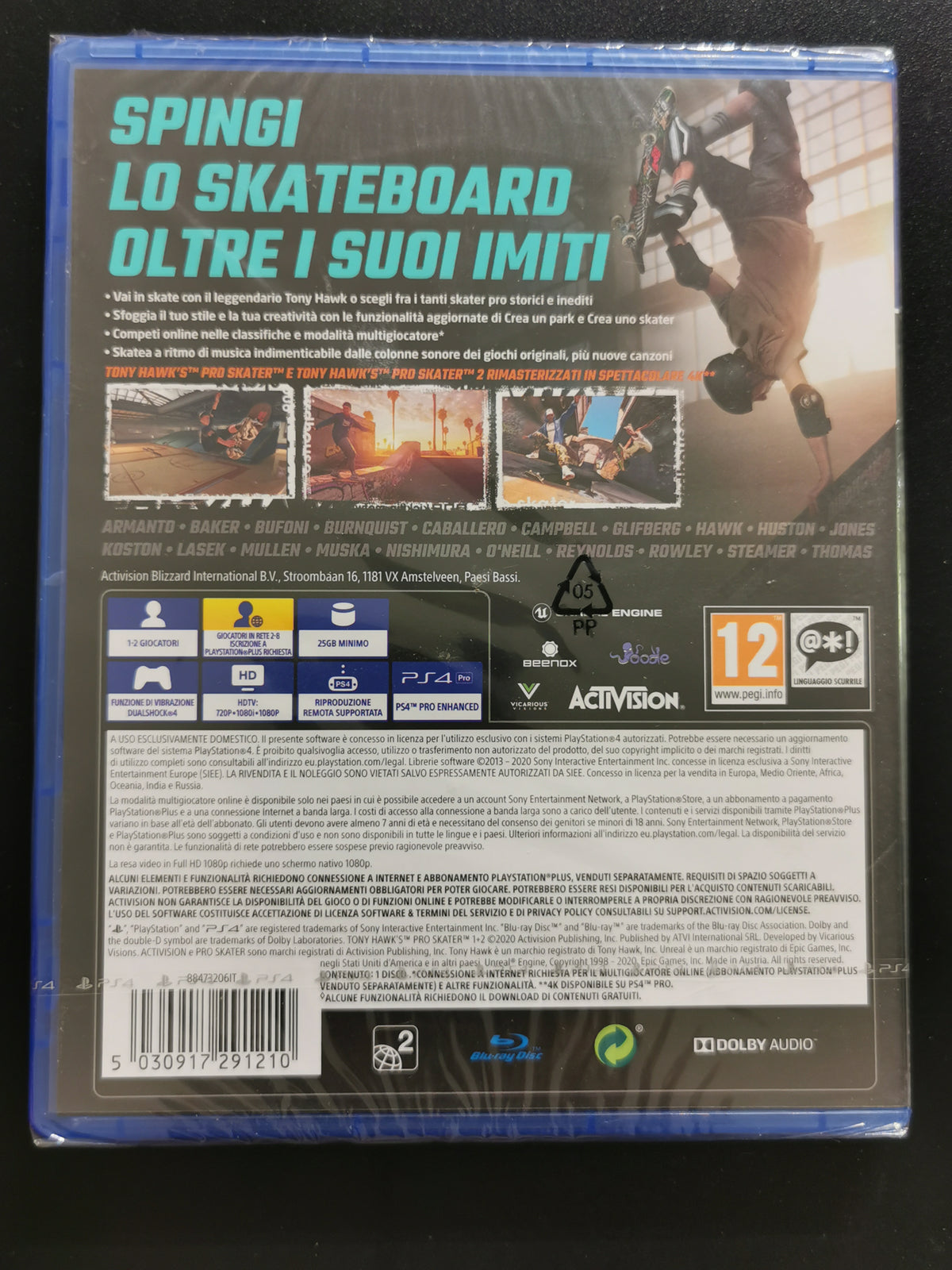 Tony Hawk’s Pro Skater 1 + 2 (PS4) *Nuovo
