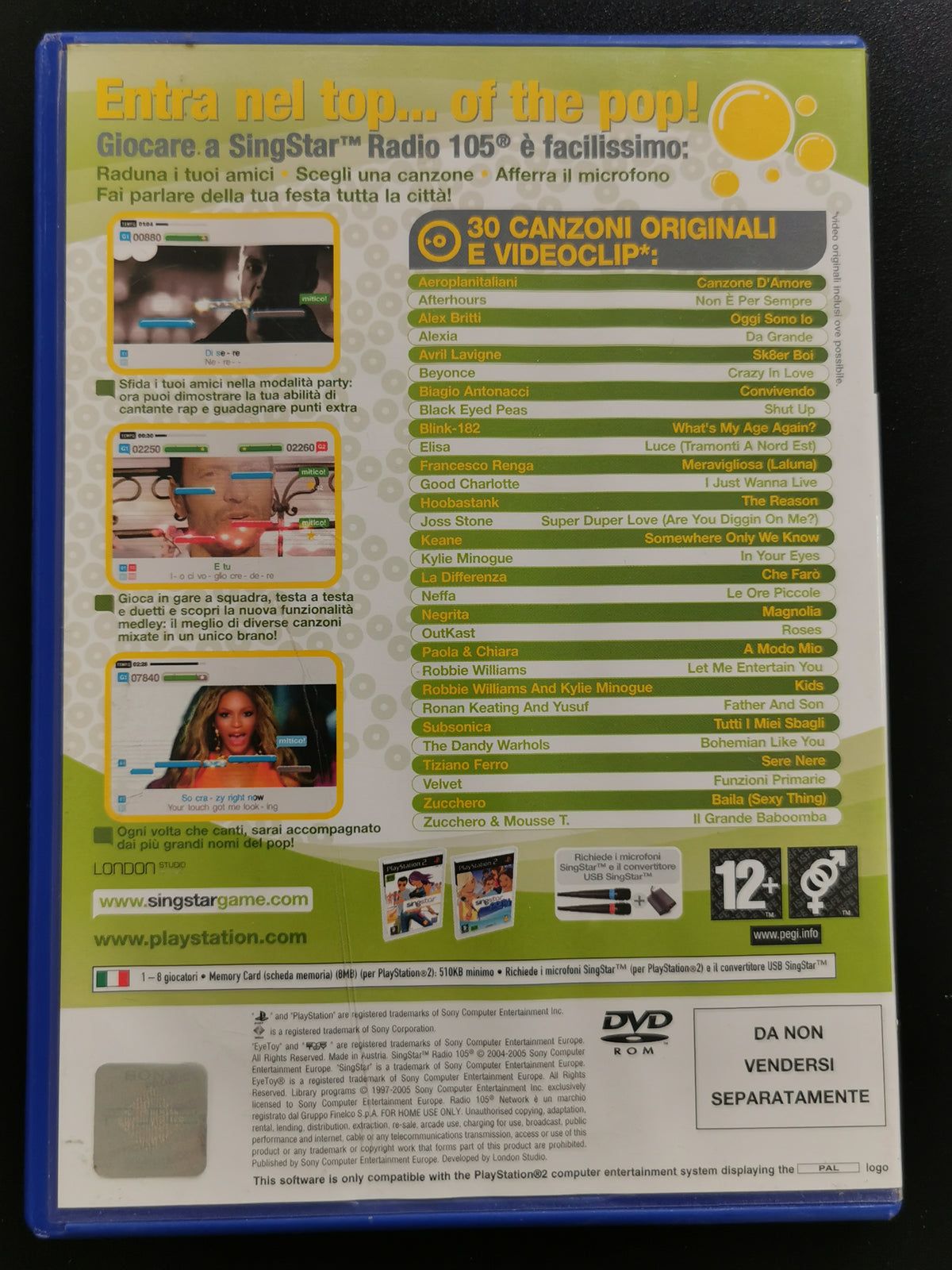 SingStar Radio 105 (PS2) – Senza manuale e microfoni