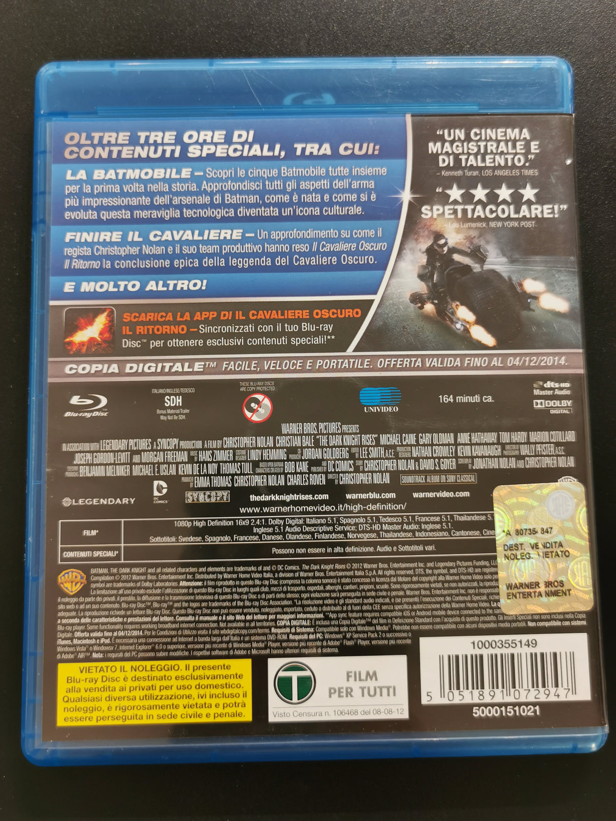 Il Cavaliere Oscuro – Il Ritorno - 2 dischi (Blu-ray)