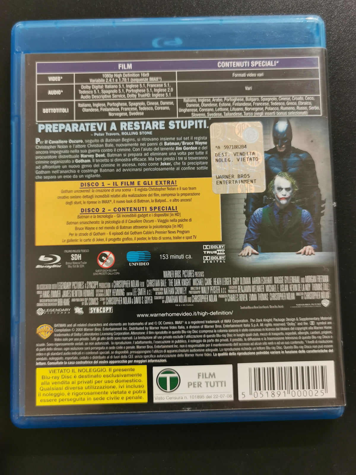 Il Cavaliere Oscuro – Edizione Due Dischi (Blu-ray)