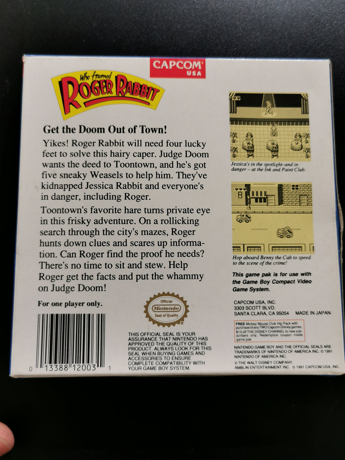 Who Framed Roger Rabbit (Game Boy)