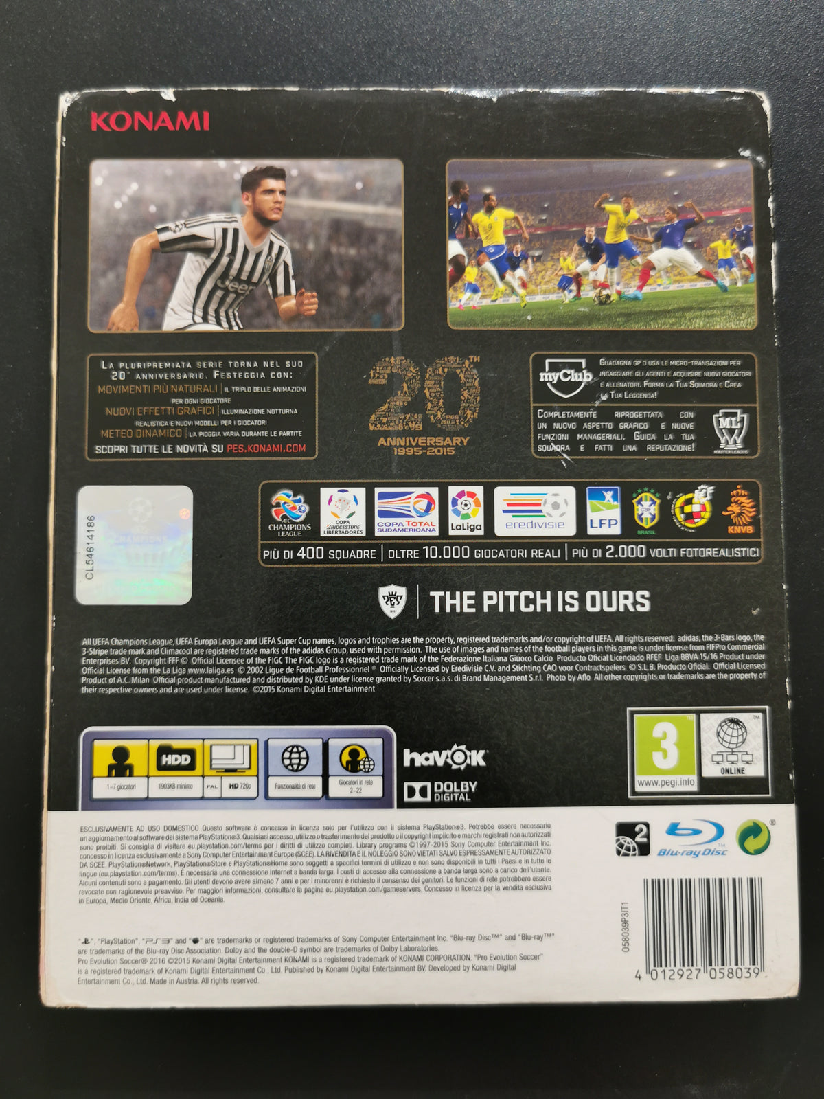 PES 2016: Pro Evolution Soccer (PS3) – Day One Edition con Slipcover