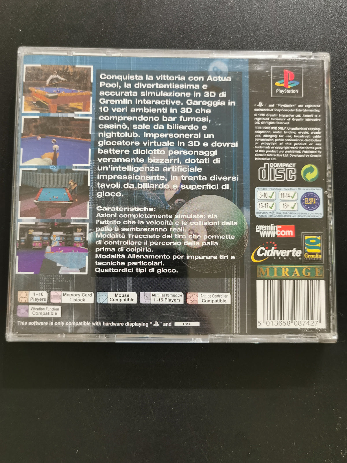 Actua Pool (PS1)