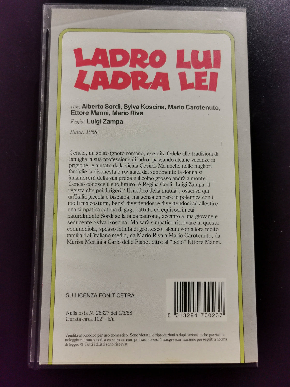 Ladro lui, ladra lei (VHS)