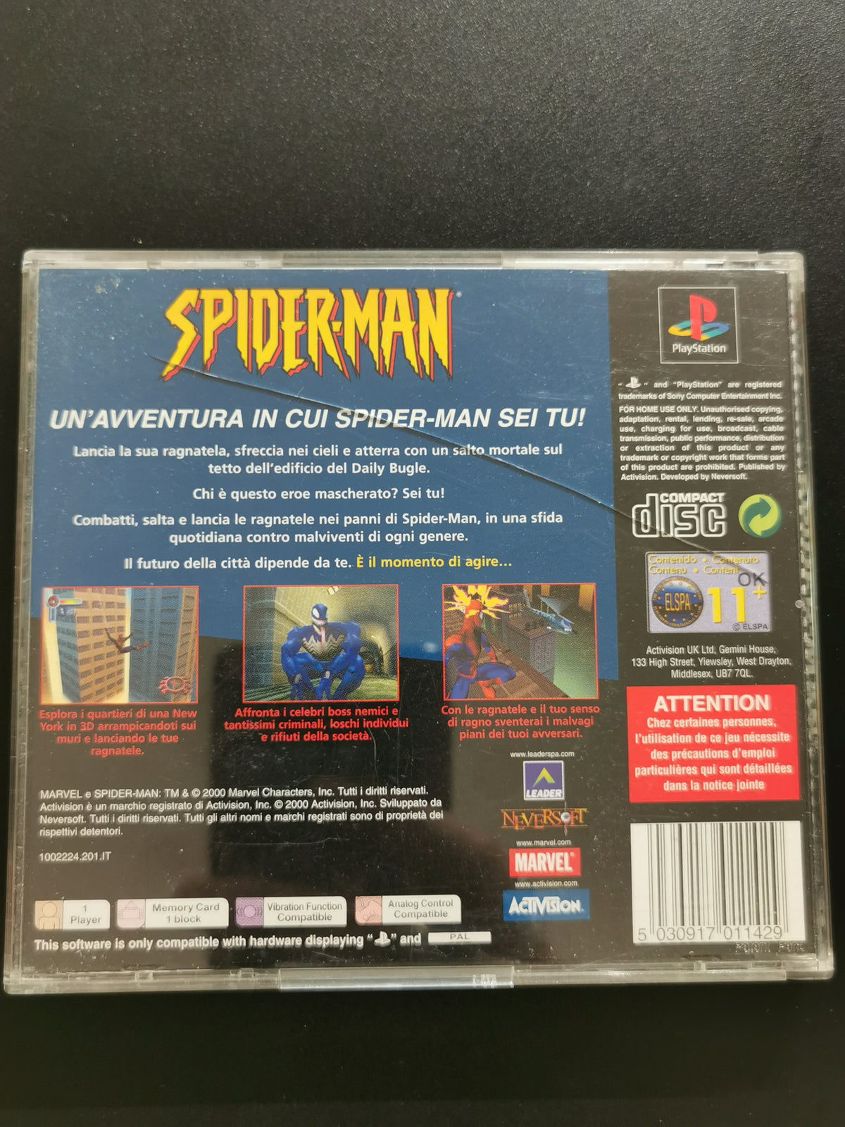 Spider-Man (PS1) – Senza manuale