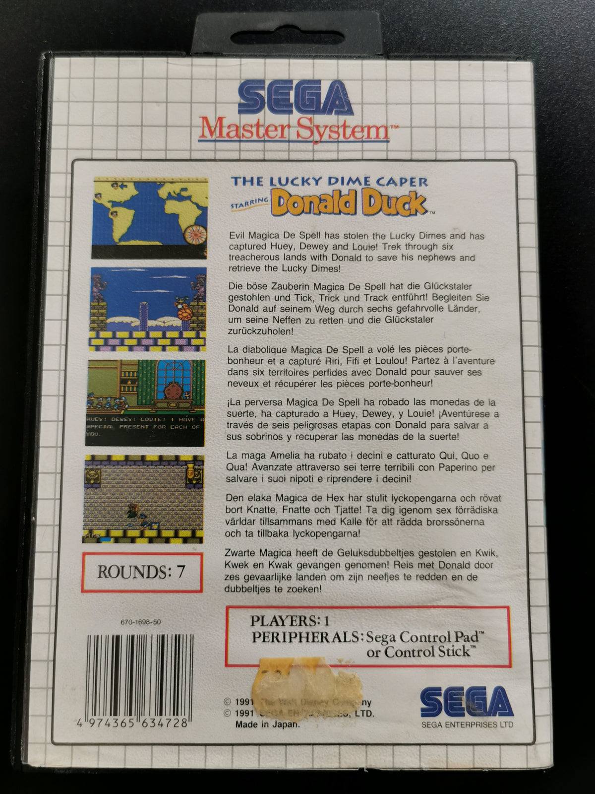 The Lucky Dime Caper Starring Donald Duck (Master System) – Senza manuale