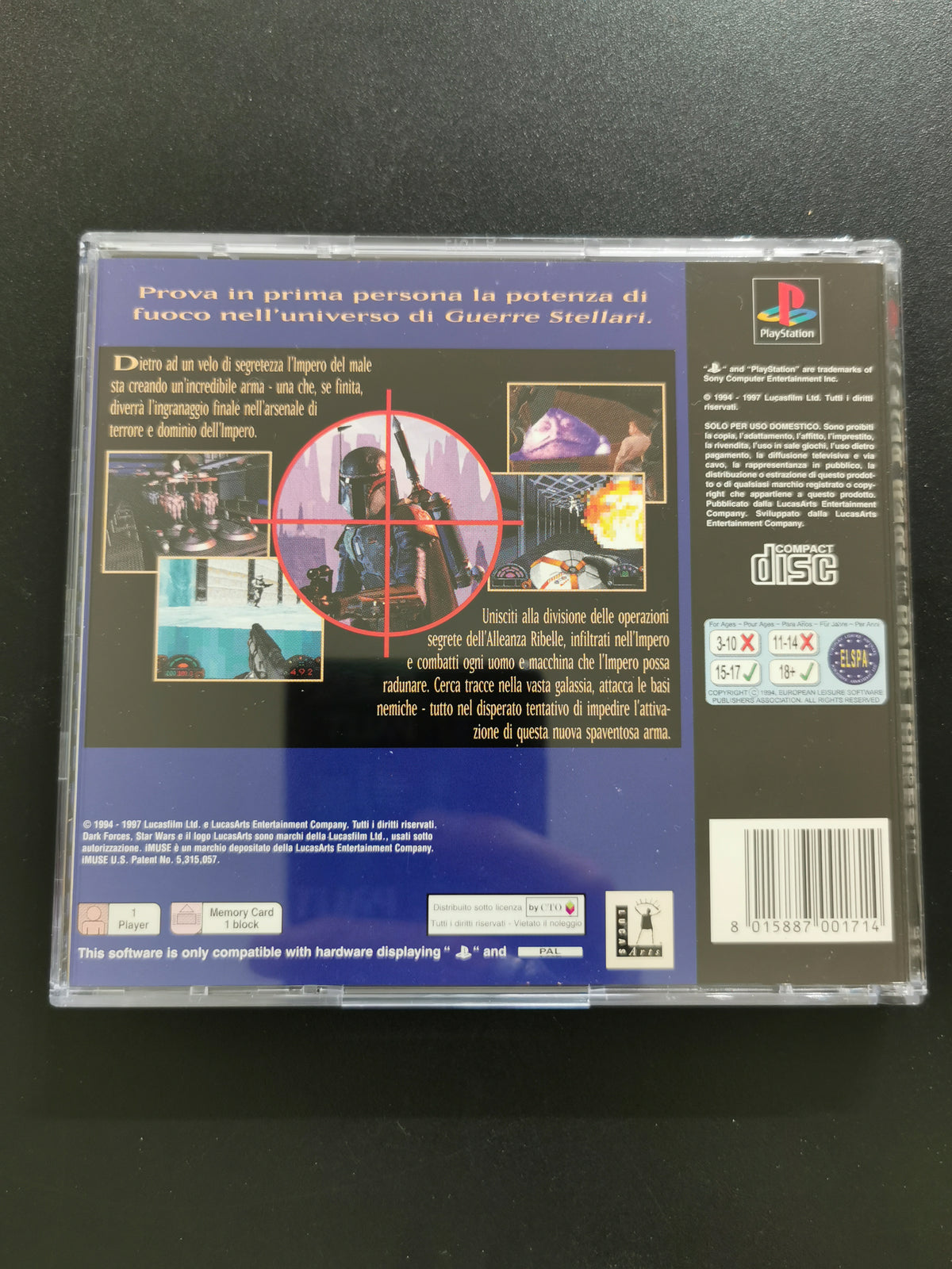 Star Wars: Dark Forces (PS1) – Senza manuale, cover custom