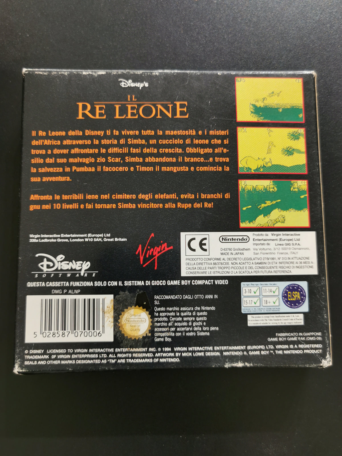 Disney’s Il Re Leone (Game Boy) - Senza Manuale