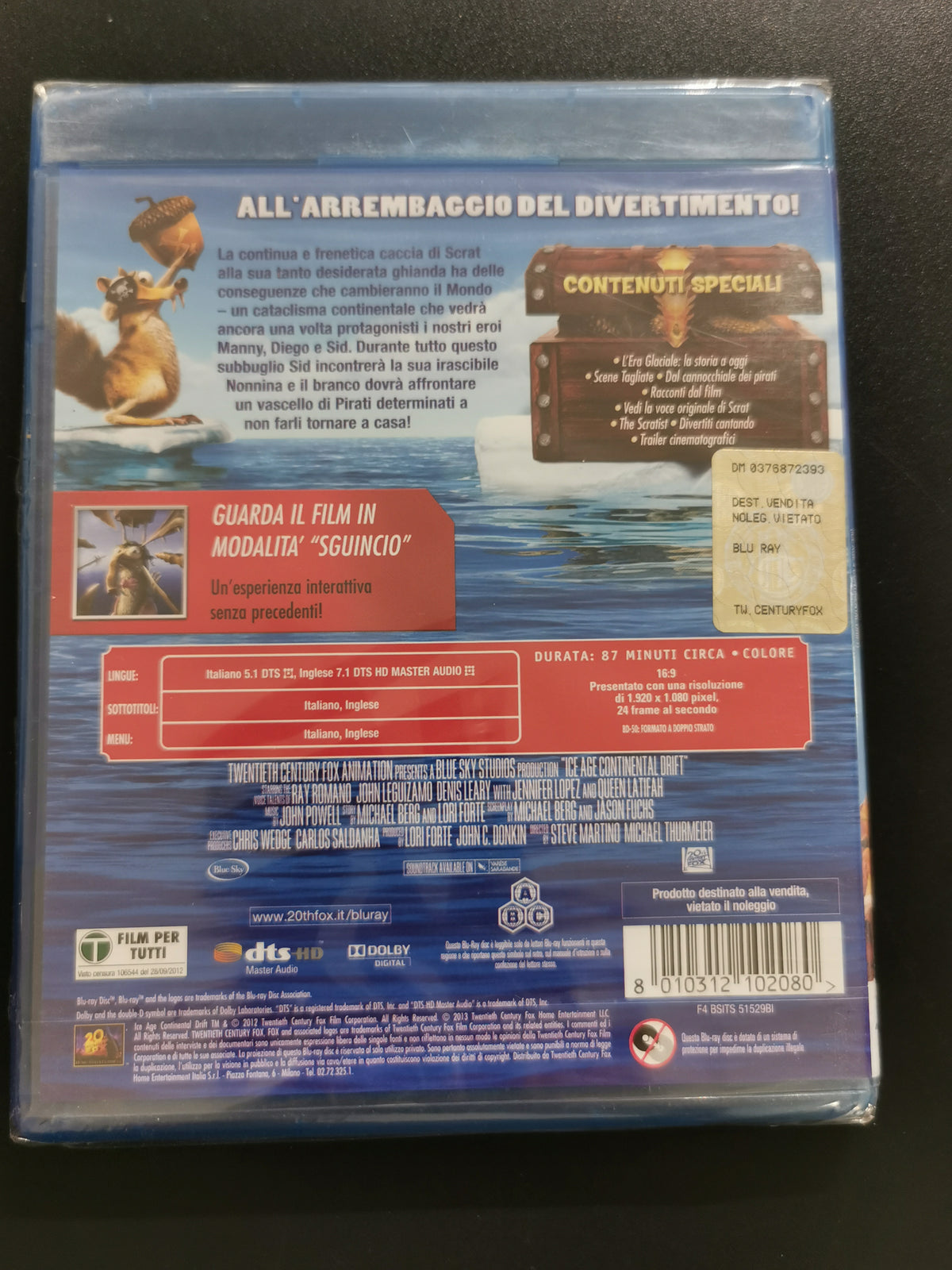 L'Era Glaciale 4 - Continenti alla Deriva (Blu-ray) *Nuovo