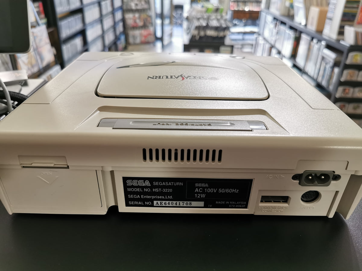 Sega Saturn HST-3220 White NTSC-J + Action Replay 4M Plus + 2 Controller